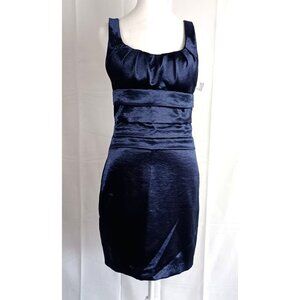 B Smart Navy Satin Cocktail Dress Size 9/10 NEW Prom Wedding Party Formal